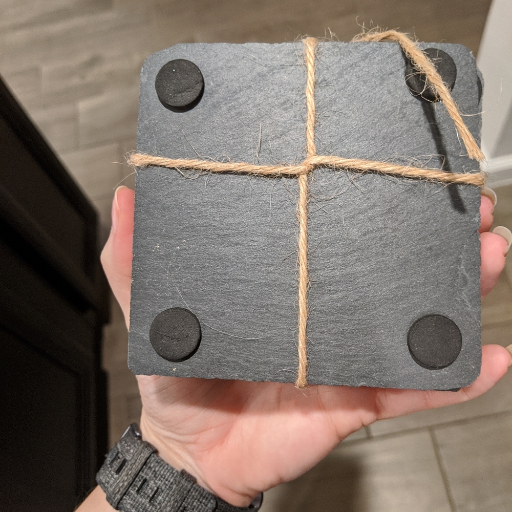 Black and white ceramic coasters - Picture 3 of 4